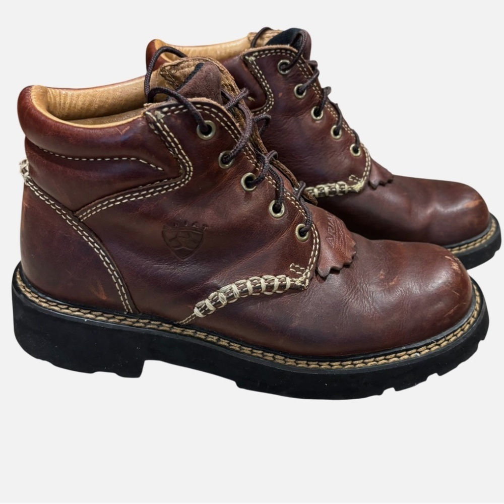 ARIAT Canyon Western Ranch Boots 7.5B Chestnut Brown Work Boot 17728 Cowgirl - Picture 2 of 10